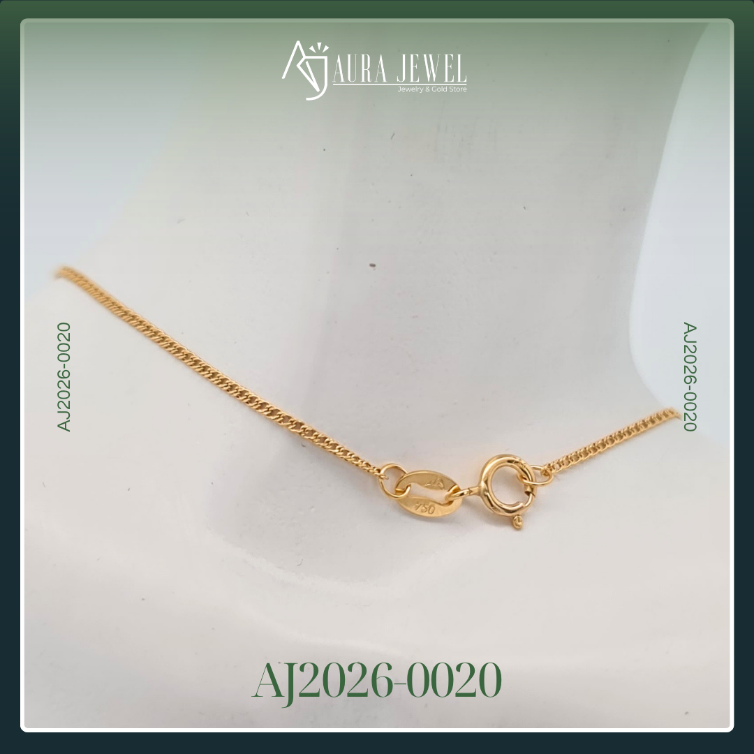 18K ANCHOR GOLD CHAIN WITH PENDANT - Image 3