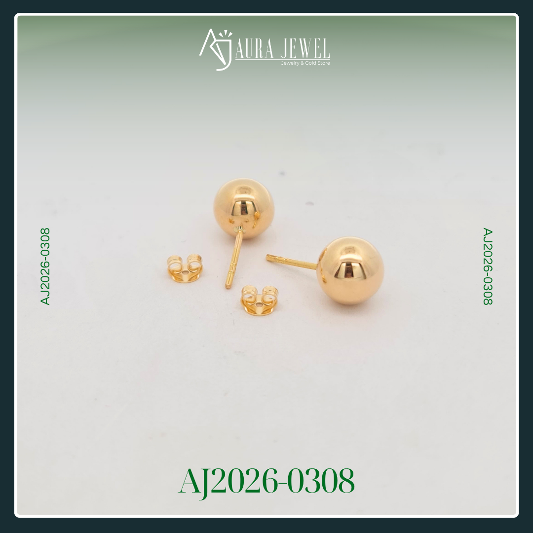 18K BALL GOLD EARRINGS - Image 2