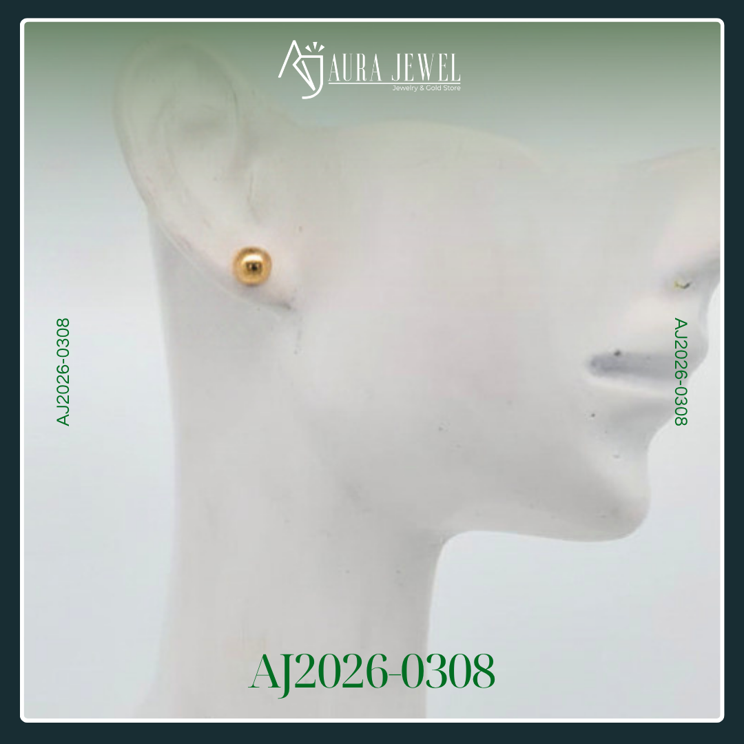 18K BALL GOLD EARRINGS - Image 3