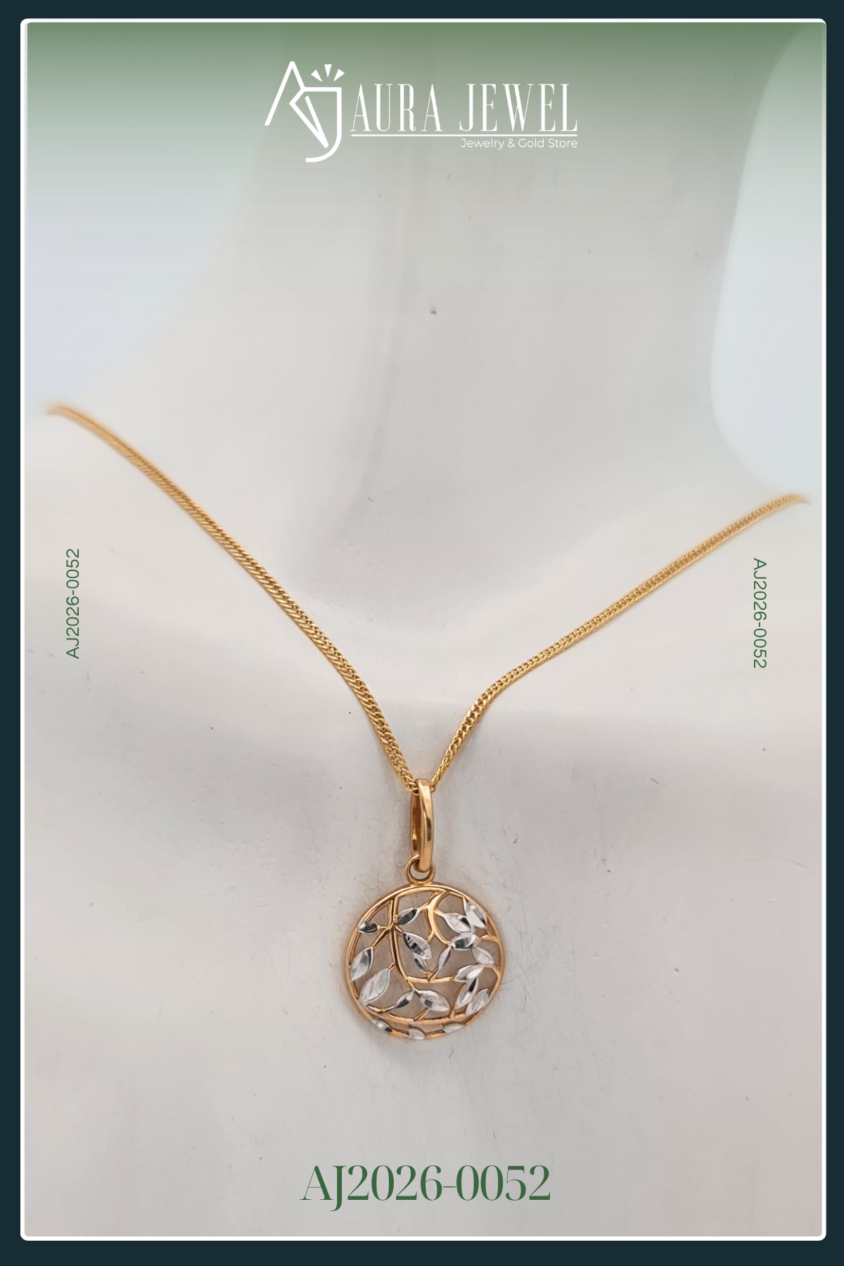 18K TWO TONE CHAIN WITH PENDANT