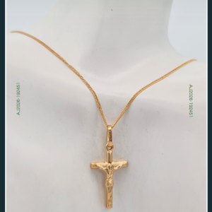 18K CRUCIFIX GOLD CHAIN WITH PENDANT