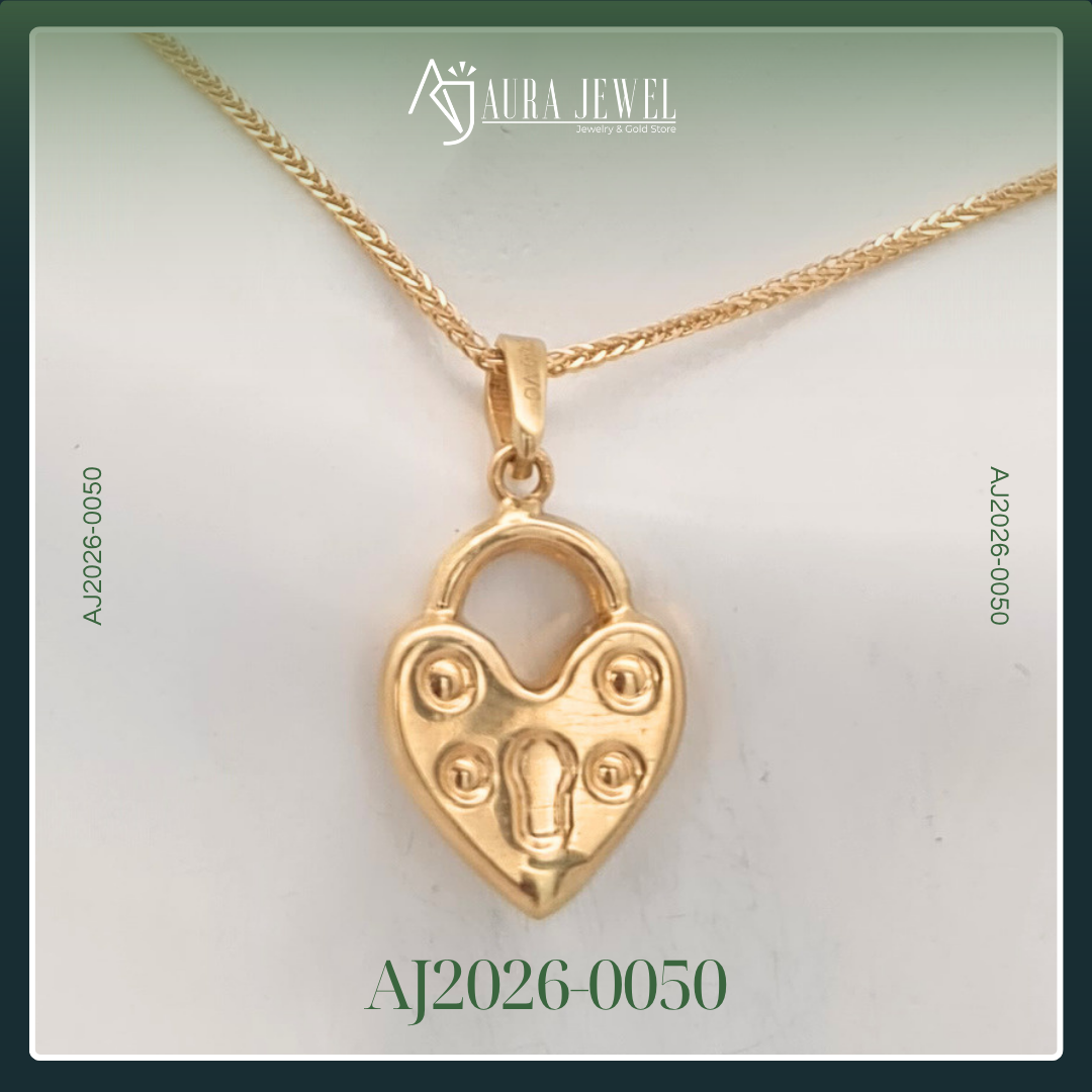 18K HEART GOLD CHAIN WITH PENDANT - Image 3