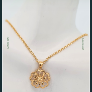 18K FLOWER GOLD CHAIN WITH PENDANT