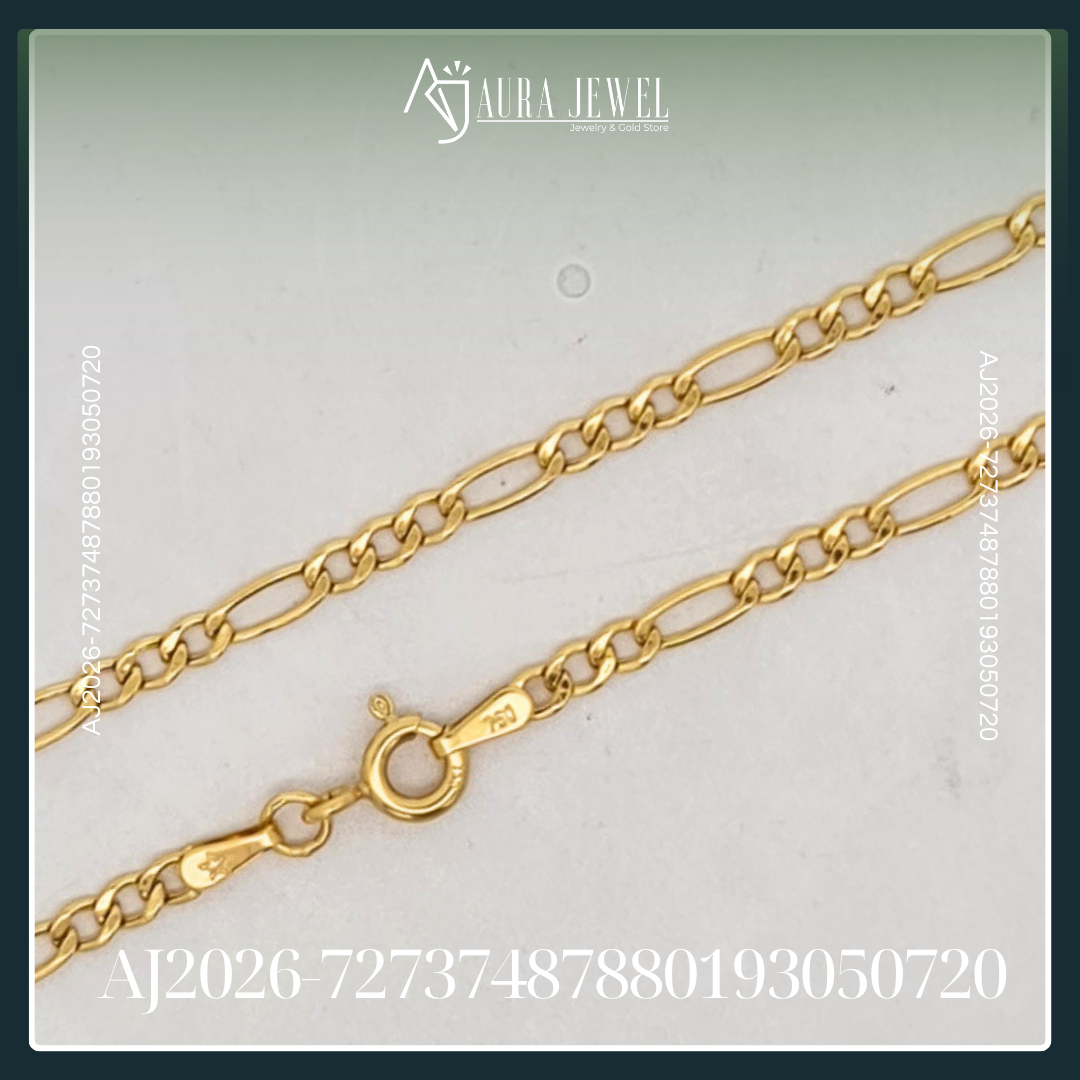 18K FIGARO GOLD BRACELET - Image 2