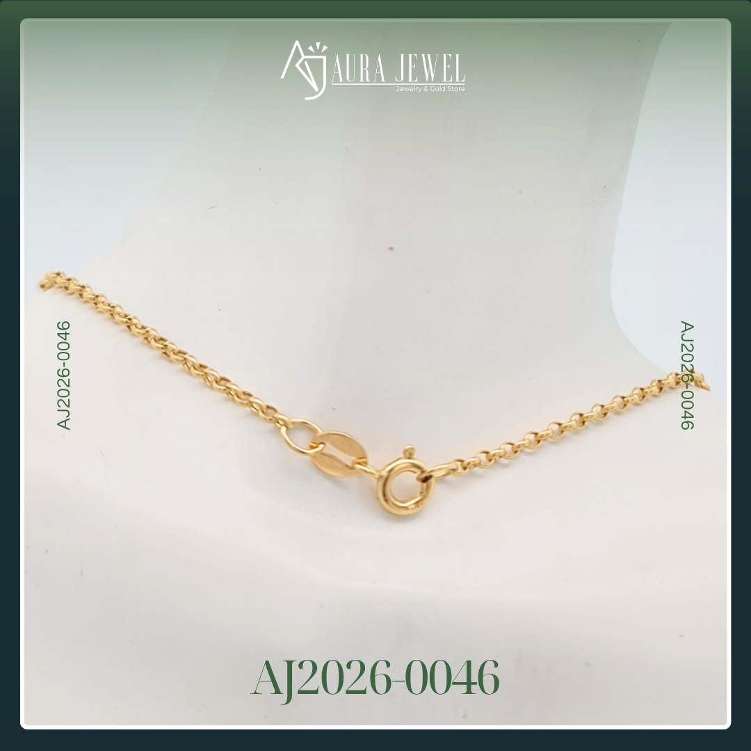 18K FLOWER GOLD CHAIN WITH PENDANT - Image 3