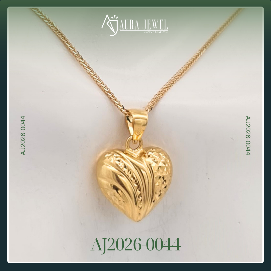18K HEART GOLD CHAIN WITH PENDANT - Image 2