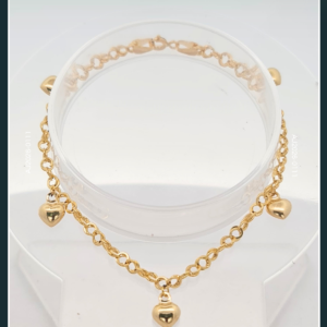 18K HEART GOLD BRACELET