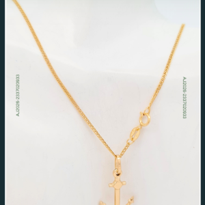18K ANCHOR GOLD CHAIN WITH PENDANT