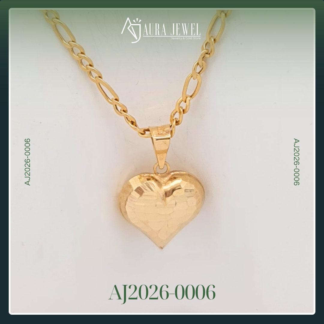 18K HEART GOLD CHAIN WITH PENDANT - Image 2