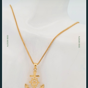 18K ANCHOR GOLD CHAIN WITH PENDANT