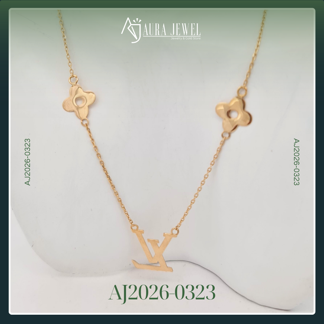 18K FLOWER GOLD NECKLACE - Image 2