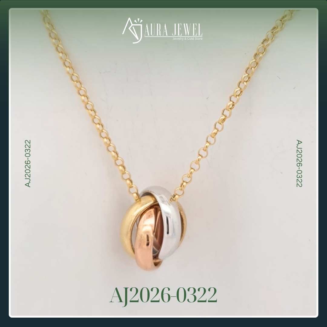 18K TRI-COLOR NECKLACE - Image 2