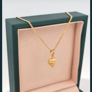 18 Karat Pawnable Gold Heart Chain with Pendant