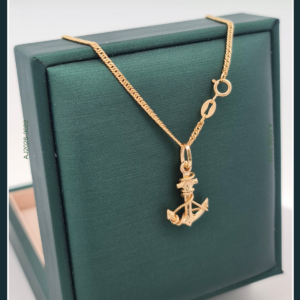18 Karat Pawnable Anchor Gold Chain with Pendant