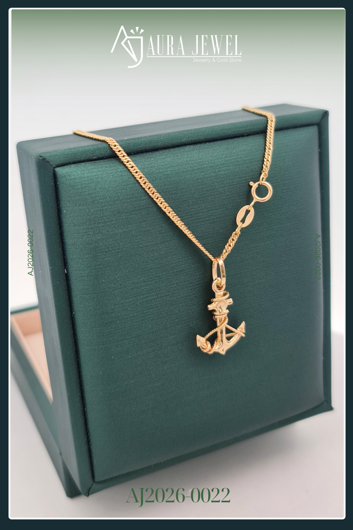 18 Karat Pawnable Anchor Gold Chain with Pendant