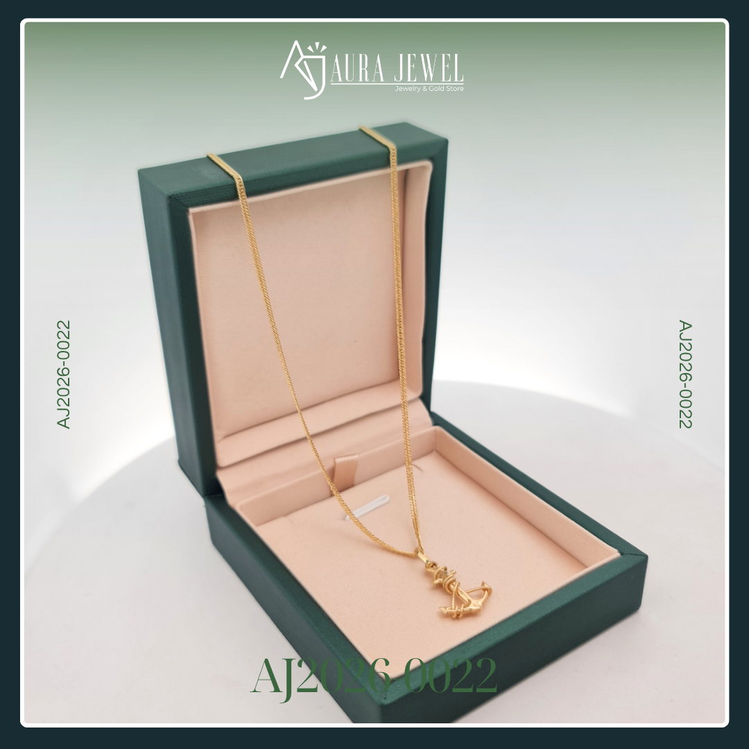 18 Karat Pawnable Anchor Gold Chain with Pendant - Image 2