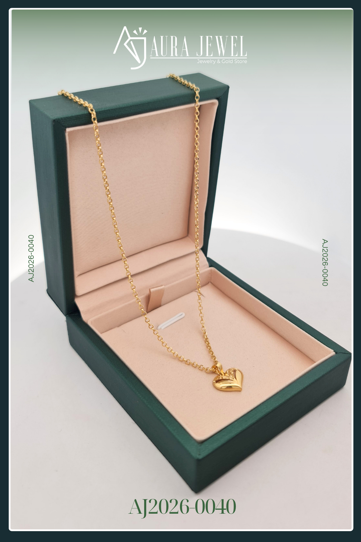 18 Karat Pawnable Heart Gold Chain with Pendant