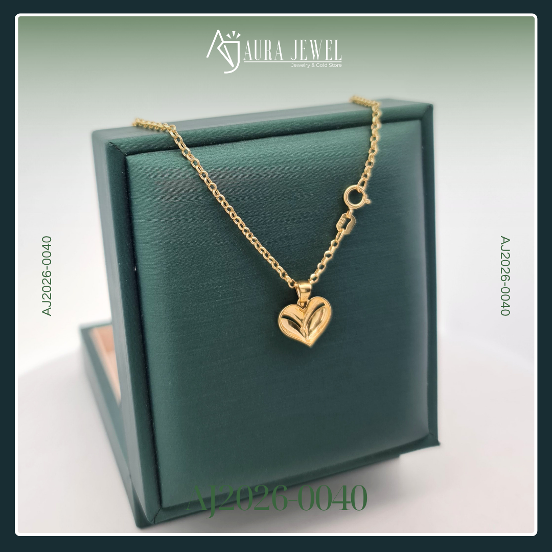 18 Karat Pawnable Heart Gold Chain with Pendant - Image 2